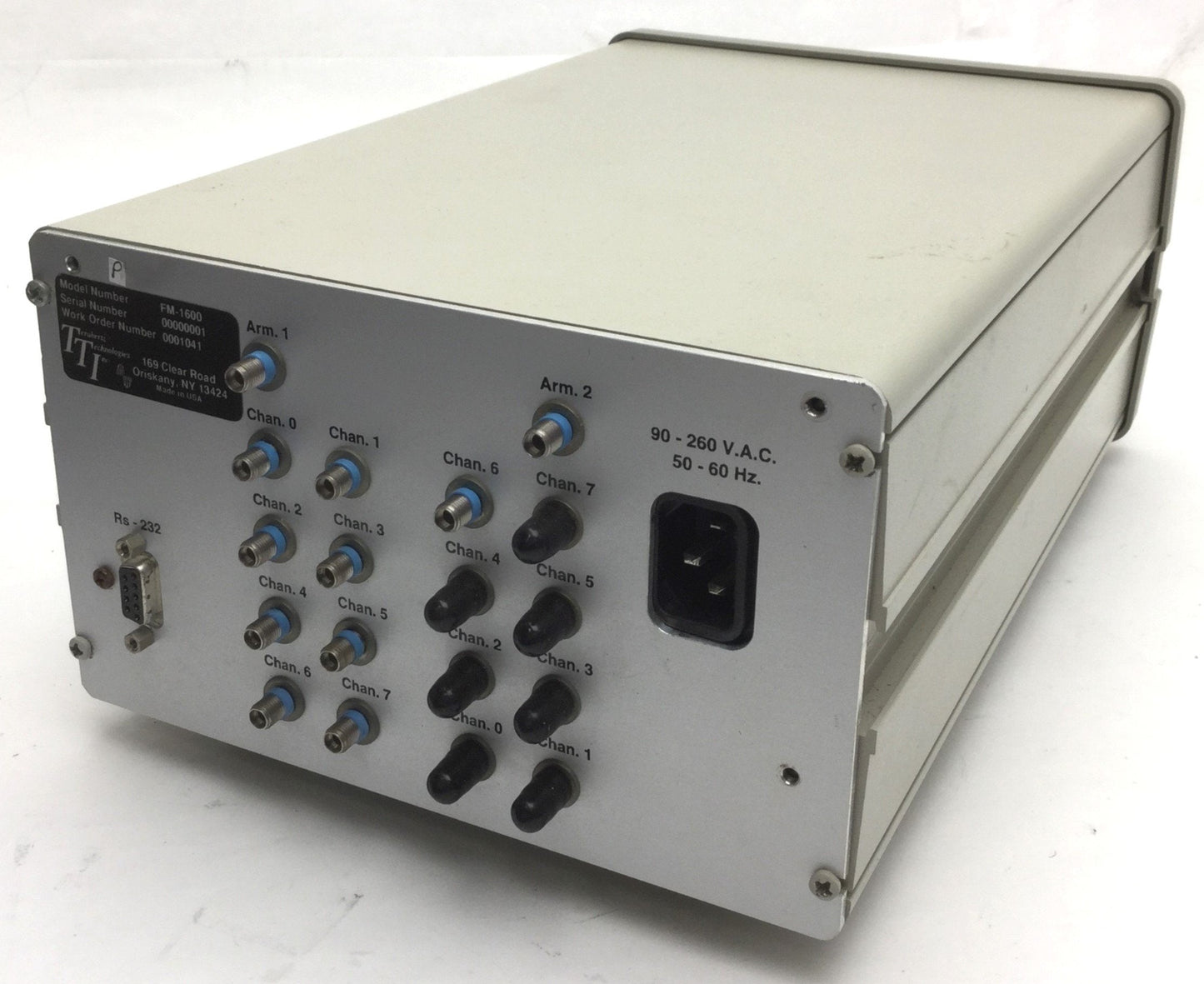 Used Terahertz Technologies Inc FM-1600 Fiber Optic Multiplexer Multiplexer 90-250VAC