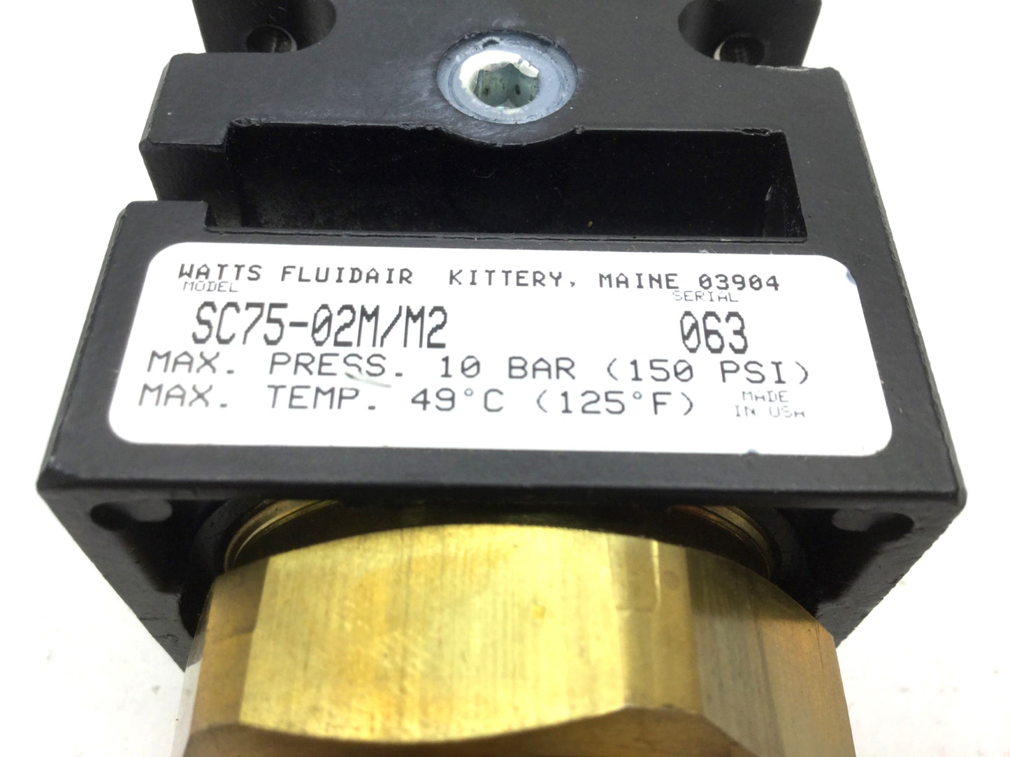 Used Watts SC75-02M/M2 Soft Start Valve Pressure 150 Psi Ports 1/4" NPT 24VDC/48VAC