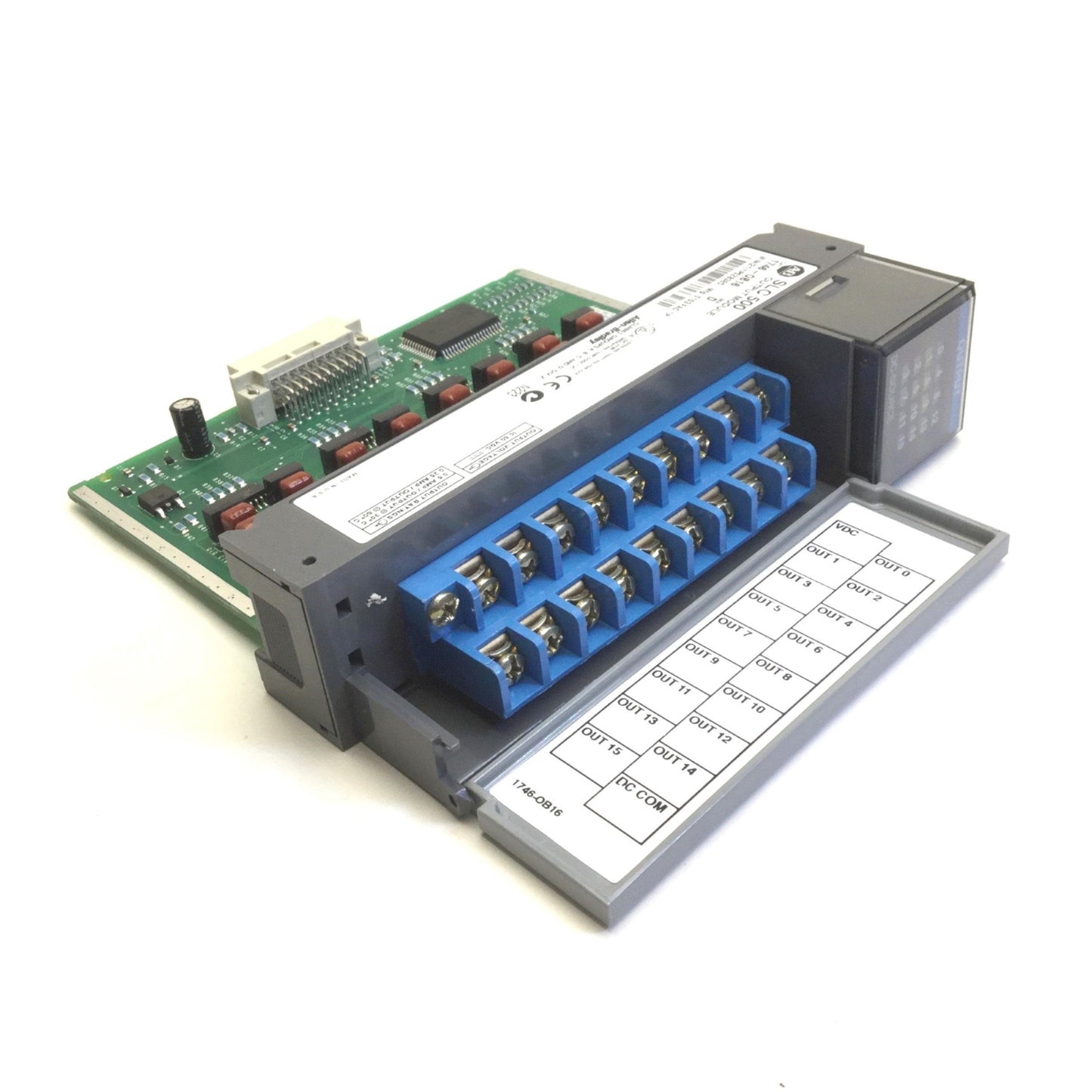 Used Allen Bradley 1746-OB16 Ser D SLC500 PLC Output Module, 16-Point, 10-50VDC
