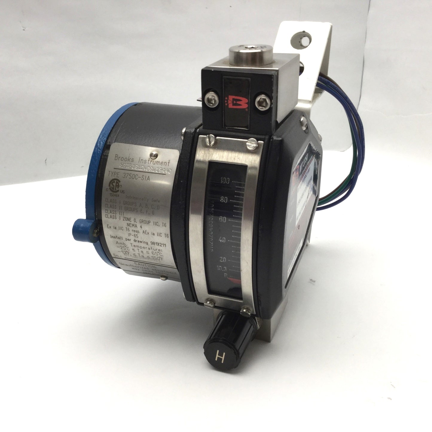 Used Brooks Instrument MT 3750C Ar-Mite Low Flow Armored Flowmeter 1500 PSIG at 250°F