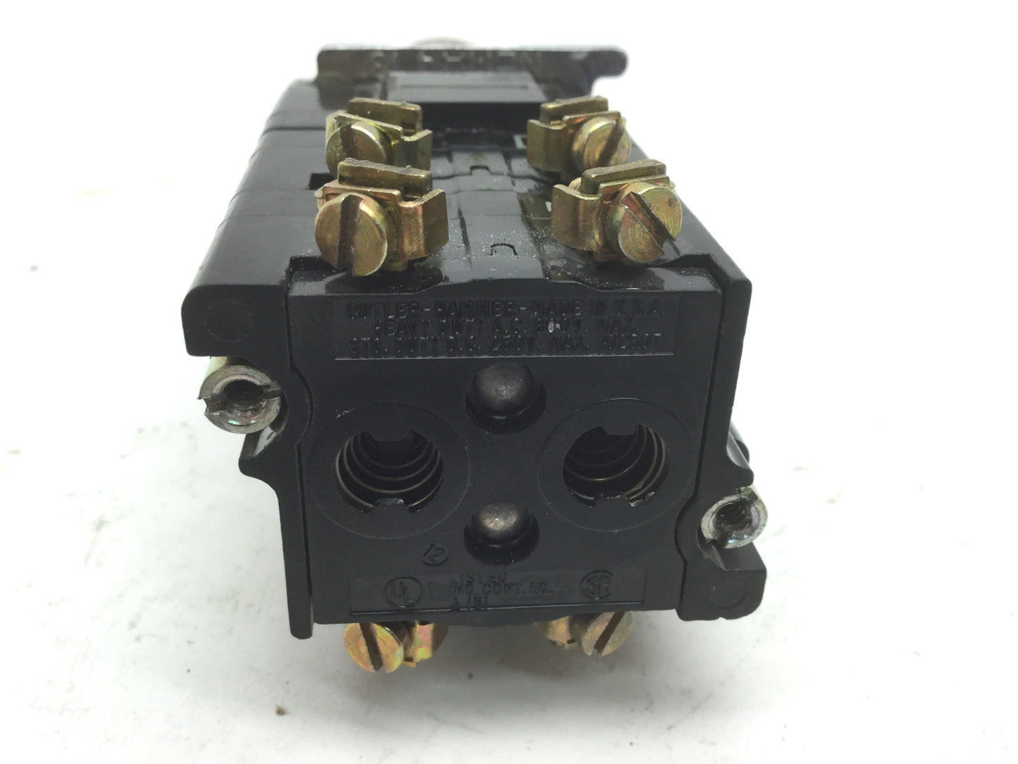 Used Cutler Hammer Lighted Selector Switch 2NO 2NC, Amber 120VAC Lamp