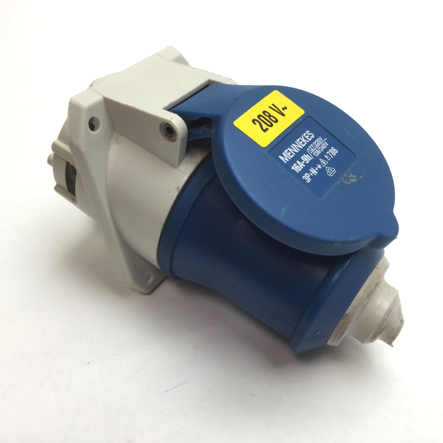 Used Mennekes Typ 786 & Typ 1309 Pin & Sleeve Male/Female Plug Socket, *Damaged Hinge