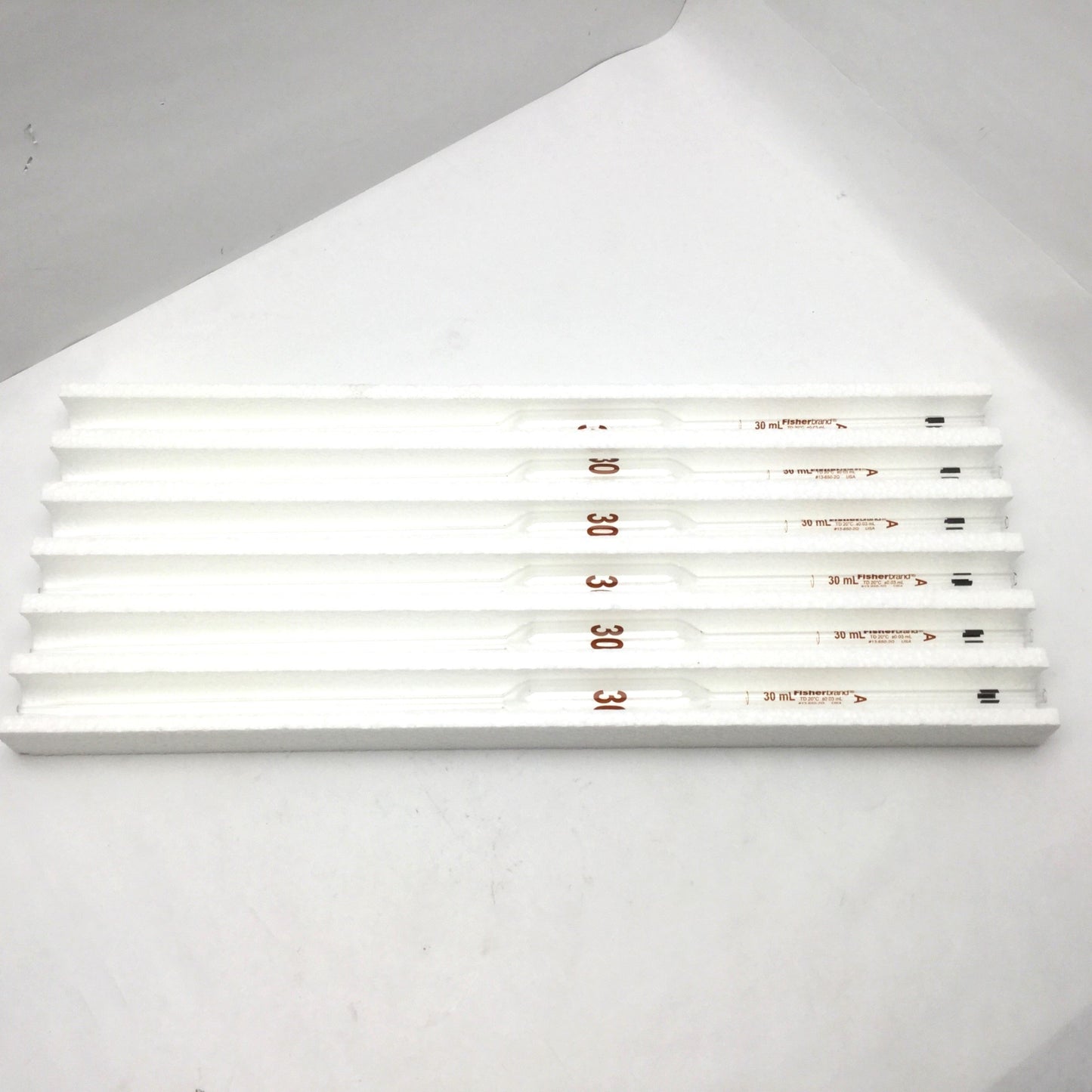 New Case Of 12 Fisher Brand 13-650-2Q Reusable Class A Volumetric Glass Pipets 30mL