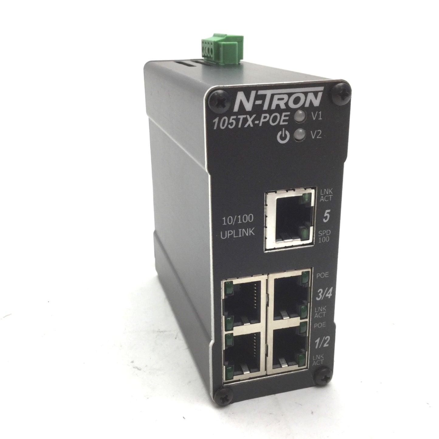 Used N-Tron 105TX-POE Industrial Ethernet Network Switch Hub, 5-Port, 45-49VDC, 1.6A