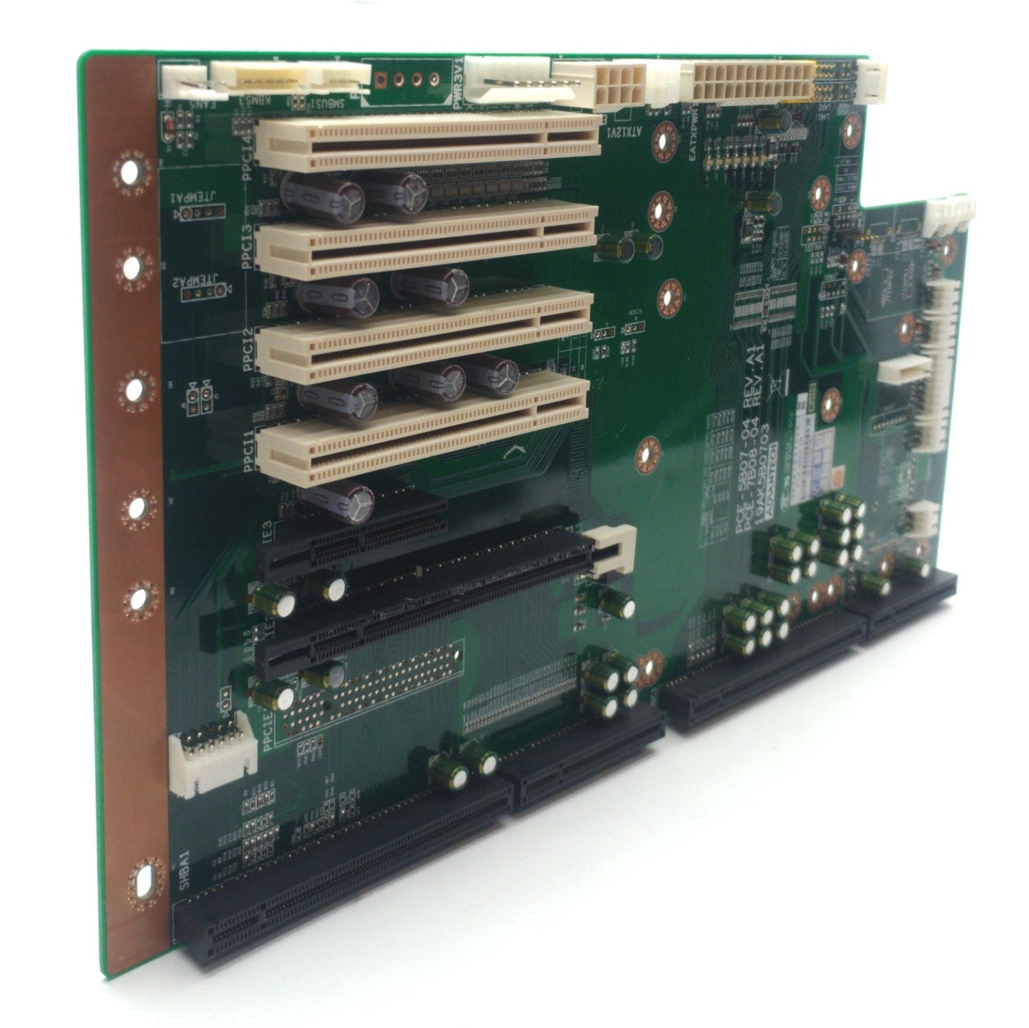 Used Advantech PCE-5B07-04 Backplane, PICMG 1.3, 1x PCI-E x16, 1x PCI-E x4, 4x PCI