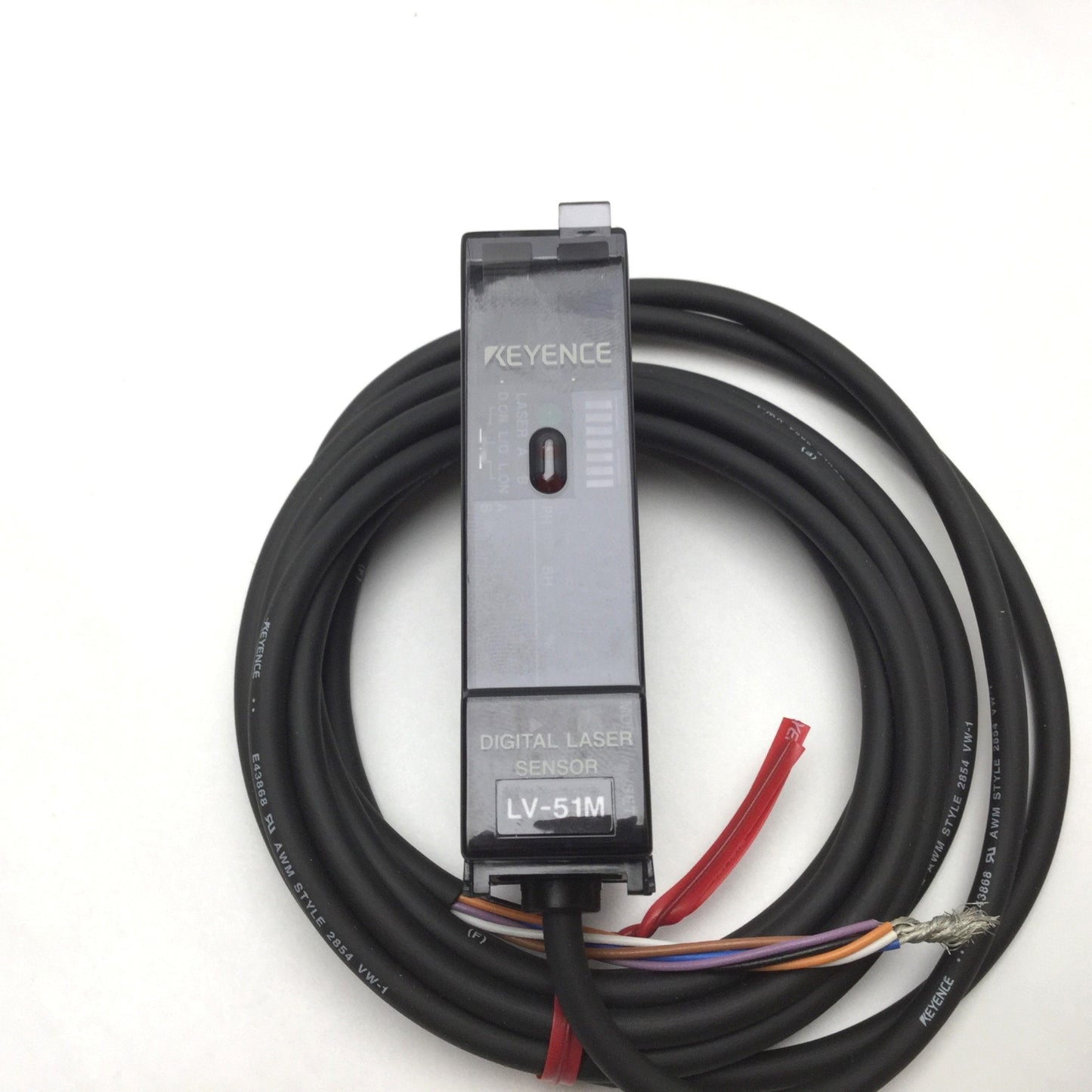 Used KEYENCE LV-51M Digital Laser Sensor Amplifier Main Unit NPN 2-Channels 12-24VDC