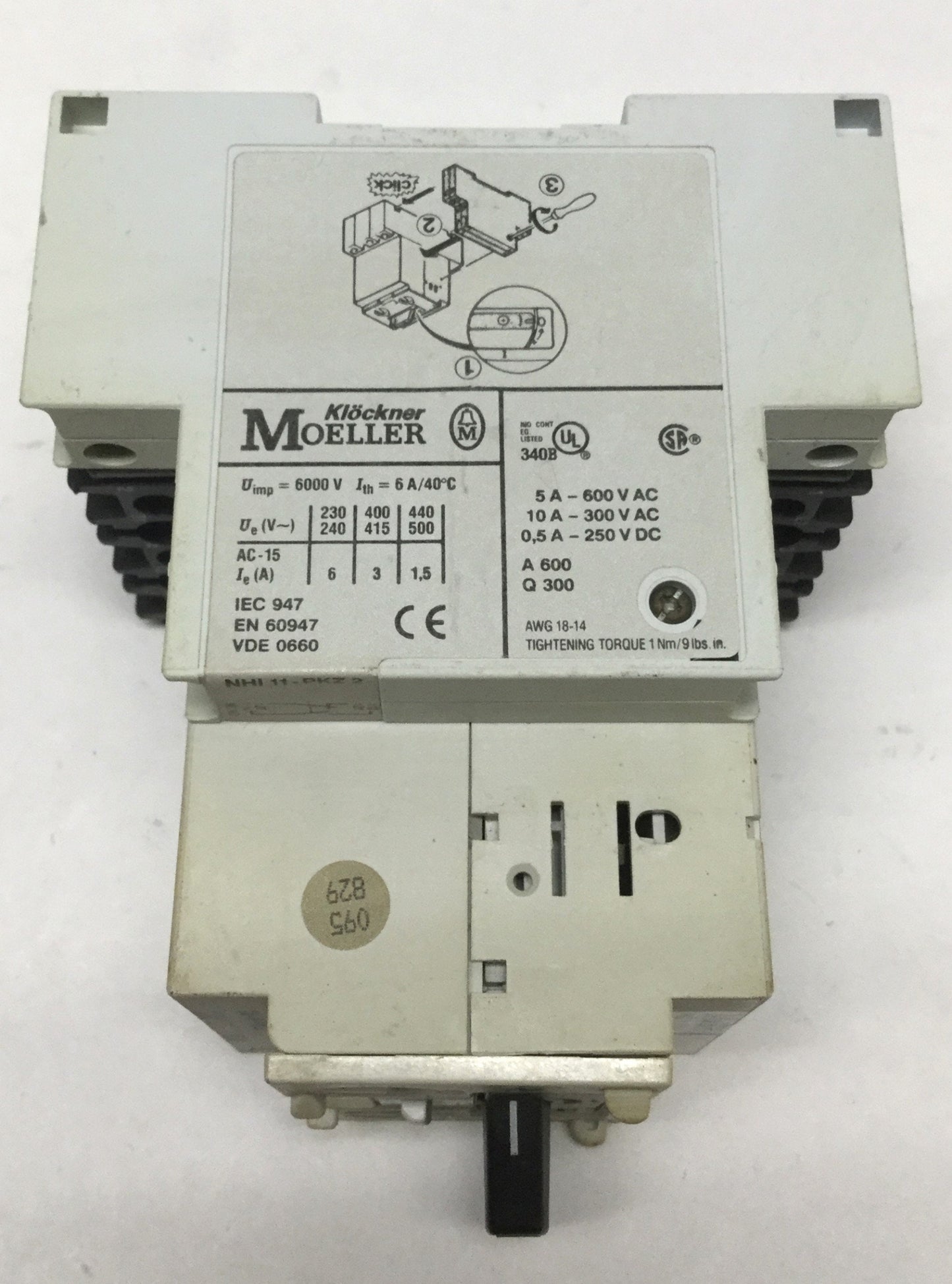 Used Moeller ZM-10-PKZ2 Adjustable Motor Protector, 3PH, 5HP, 6-10A /80-140A