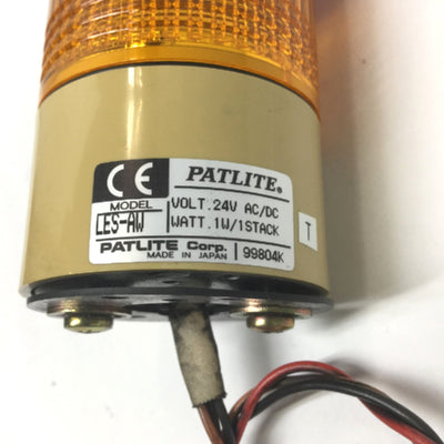 Used Patlite LES-AW Stack Light Signal Tower LED Lamp, Red & Amber Lenses, 24VAC/DC