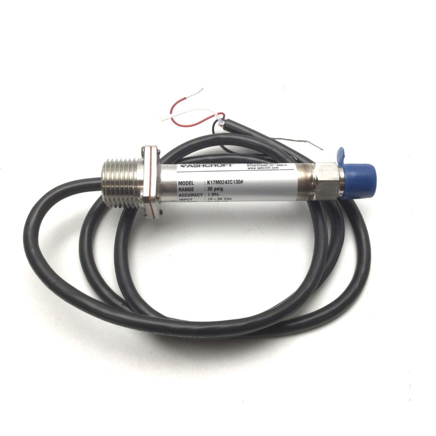 New Ashcroft K17M0242C130# Pressure Transducer/Transmitter Vacuum-30psig 10-36VDC