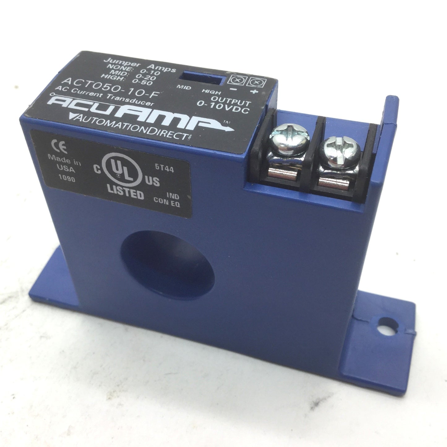 Used Automation Direct ACT050-10-F ACUAMP AC Current Transducer, Out: 0-10VDC