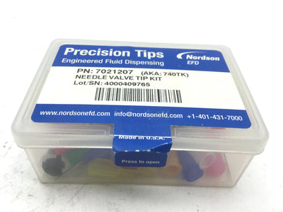 Used Nordson EFD 7021207 Engineered Fluid Dispensing Needle Valve Tip Kit