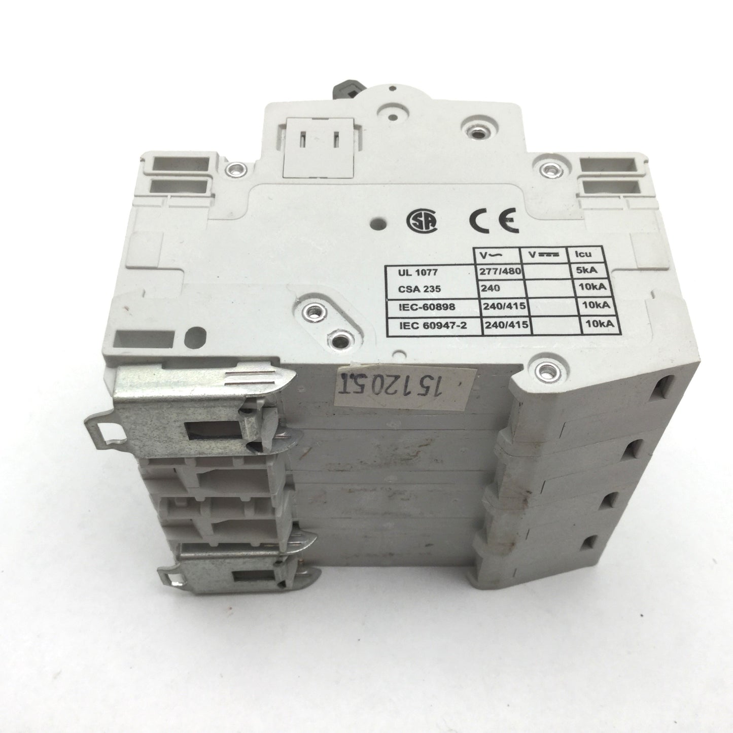 Used Cutler Hammer WMS4D20 Circuit Breaker, 4-Pole, D-Curve, Rating: 20A 415VAC