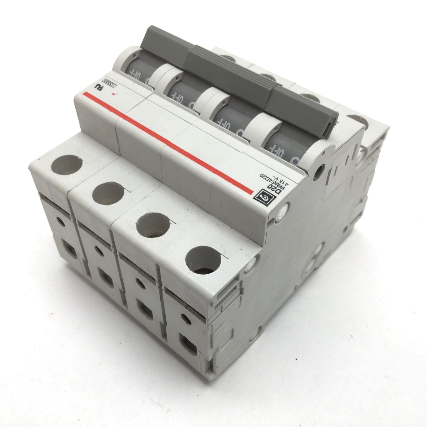 Used Cutler Hammer WMS4D20 Circuit Breaker, 4-Pole, D-Curve, Rating: 20A 415VAC