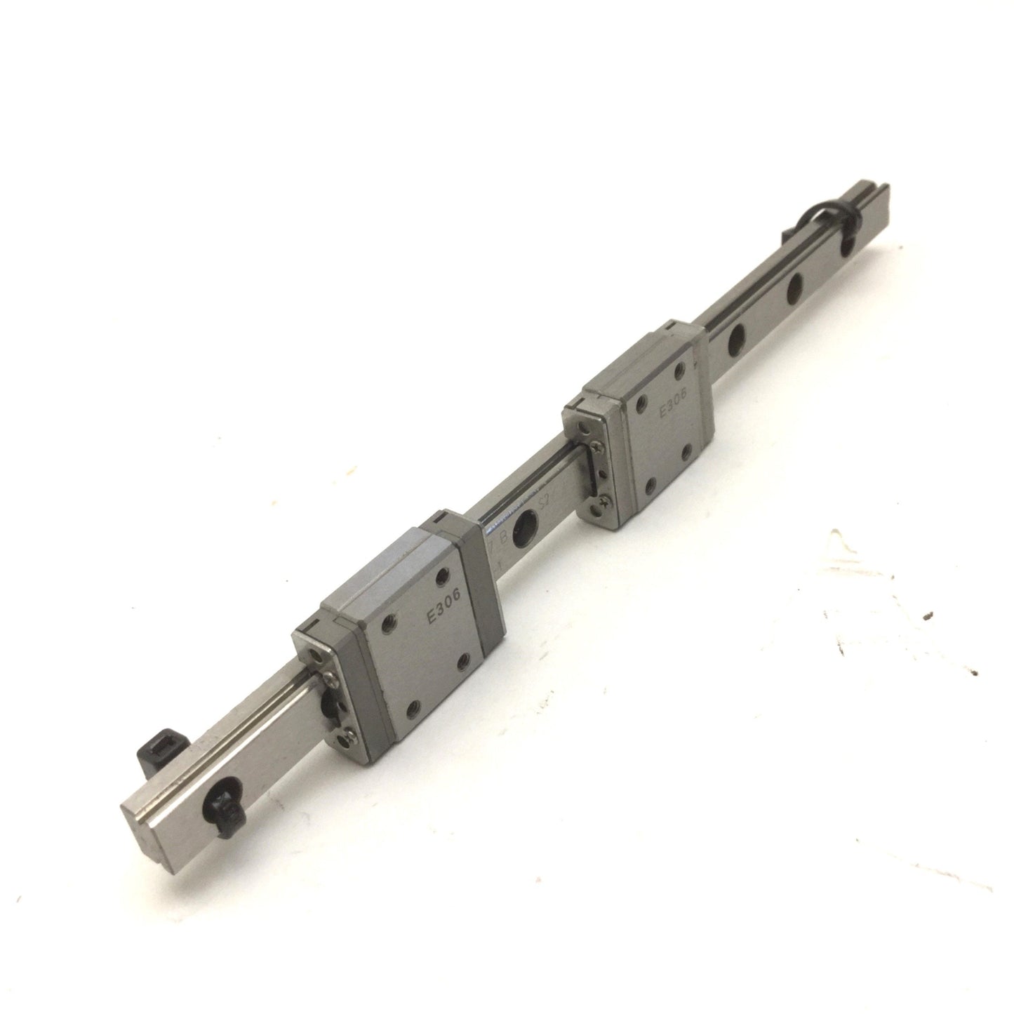Used Bank of 2 IKO LWL7 B Ball Bearing Carriages on 140mm Rail, Carriage: 17mm x 23mm