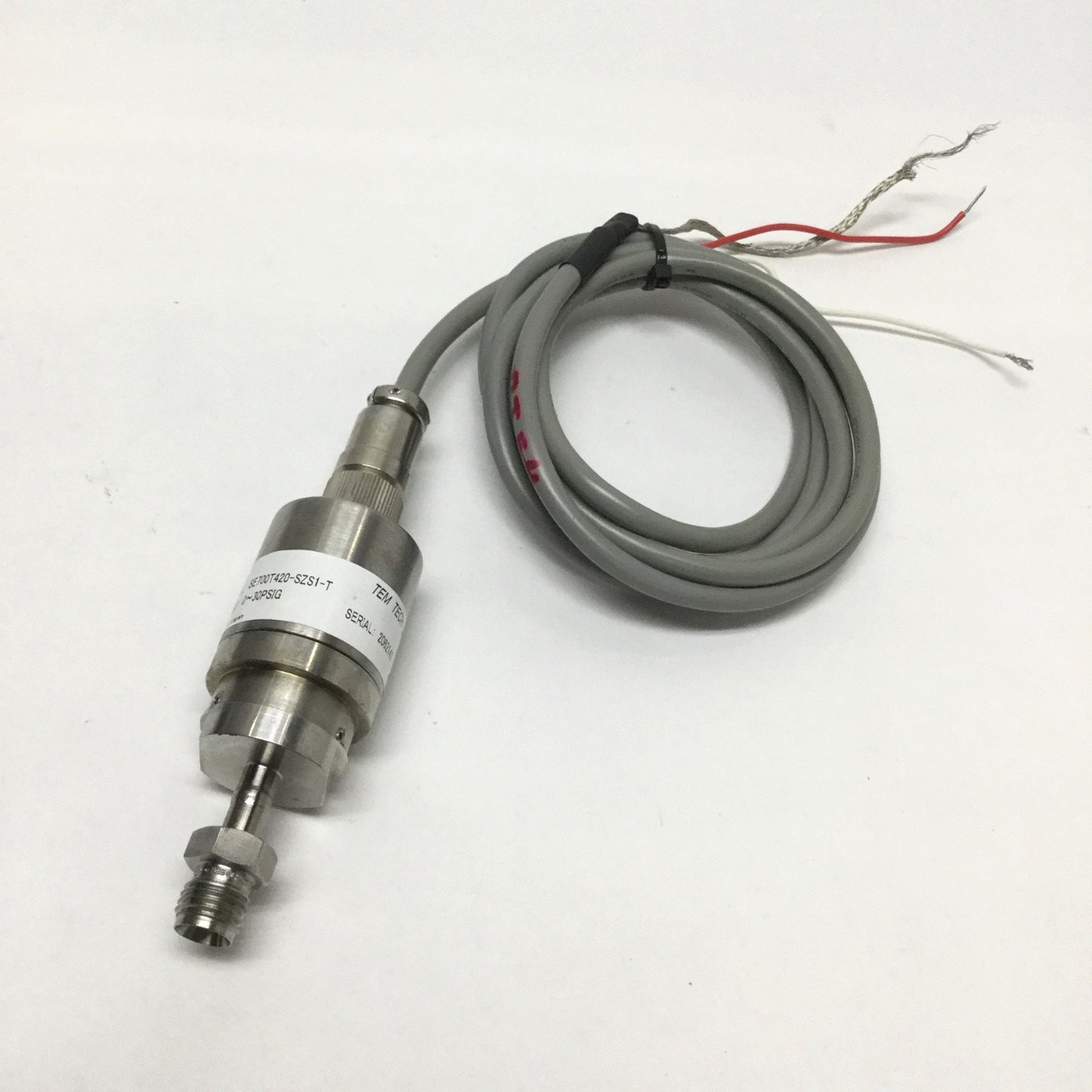 Used Tem Tech SE700T420-SZS1-T Analog Pressure Transmitter Sensor 0-30psi, 4-20mA