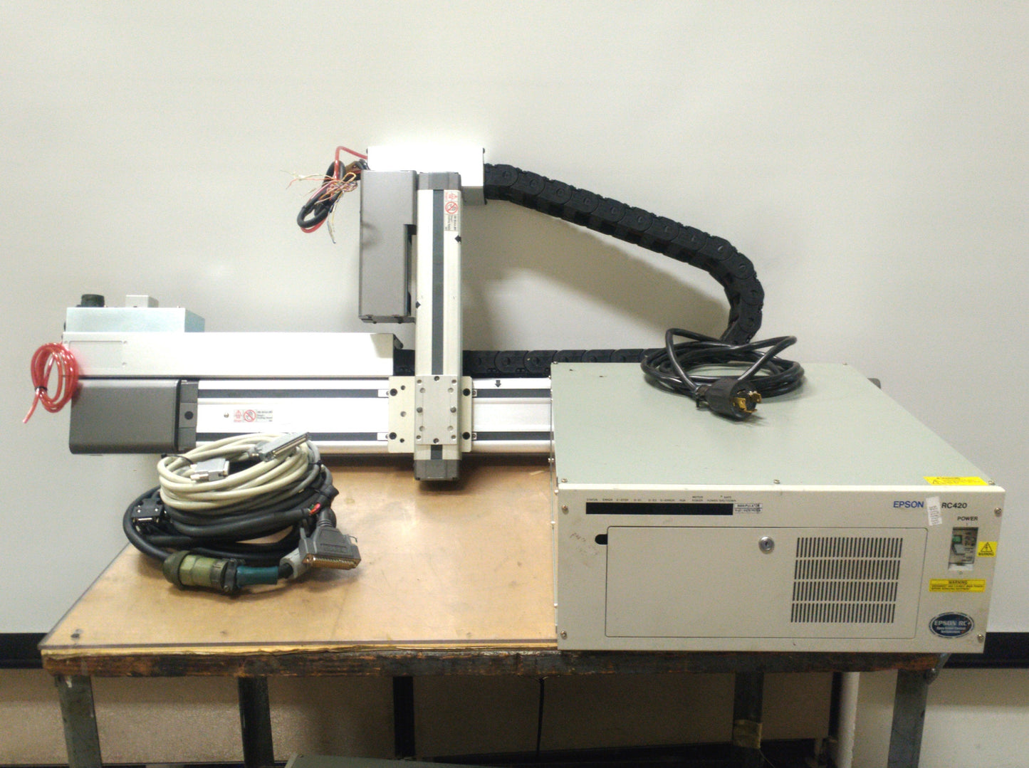 Used Epson YZ-MSz & RC420 EZ Module Robot & Controller 2-Axis Y:750mm Z:200mm 220VAC