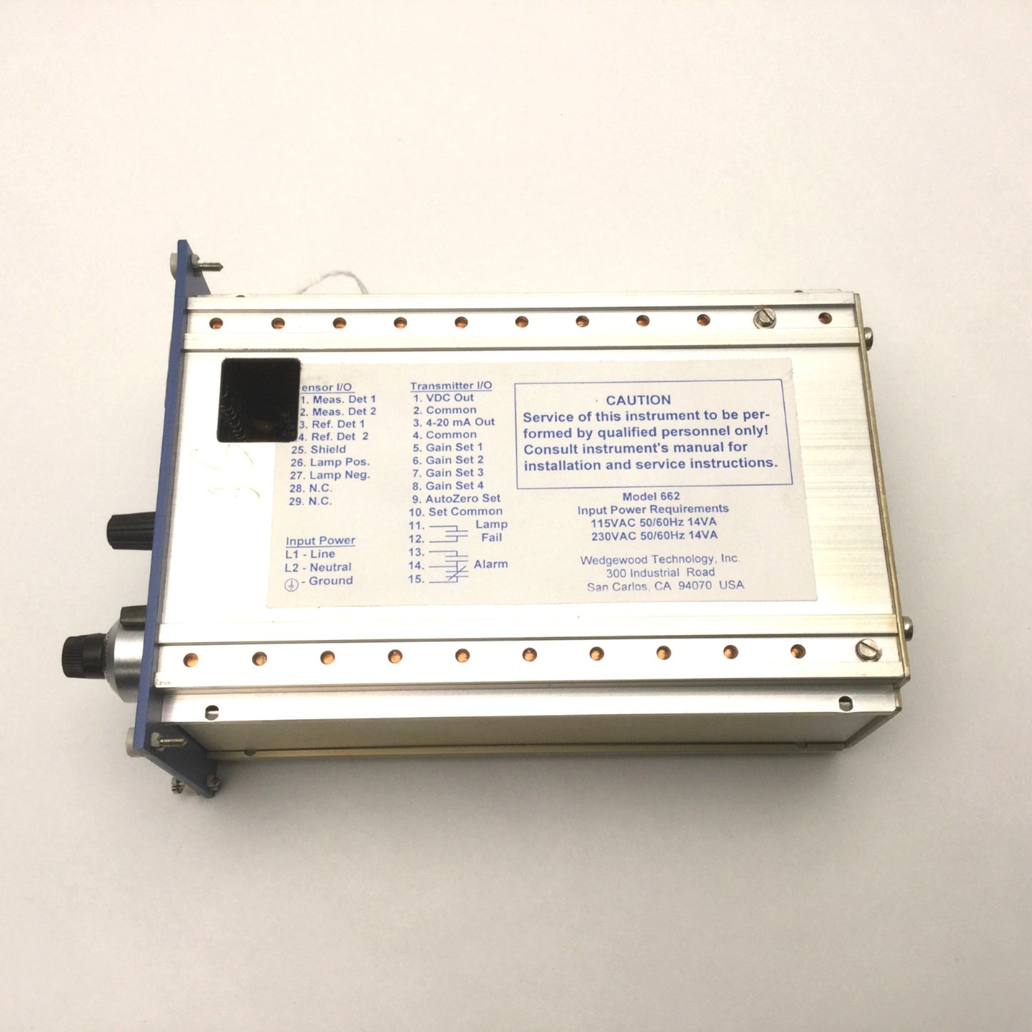 Used Wedgewood Technology 662A4V-N-KF010 Model 662 Bio Station UV Analyzer Monitor