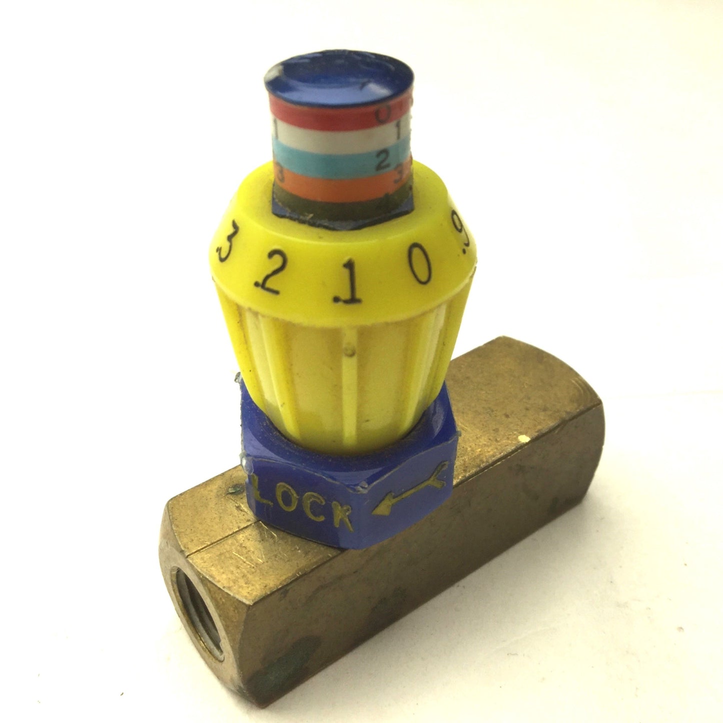 Used Deltrol EFL 10 B Easy Read Brass Flow Control Valve, 1/8" NPT, Range: 0-4