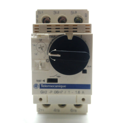 Telemecanique GV2-P06H7 Motor Starter/Circuit Breaker, 1-1.6A, 3-Pole, 480VAC