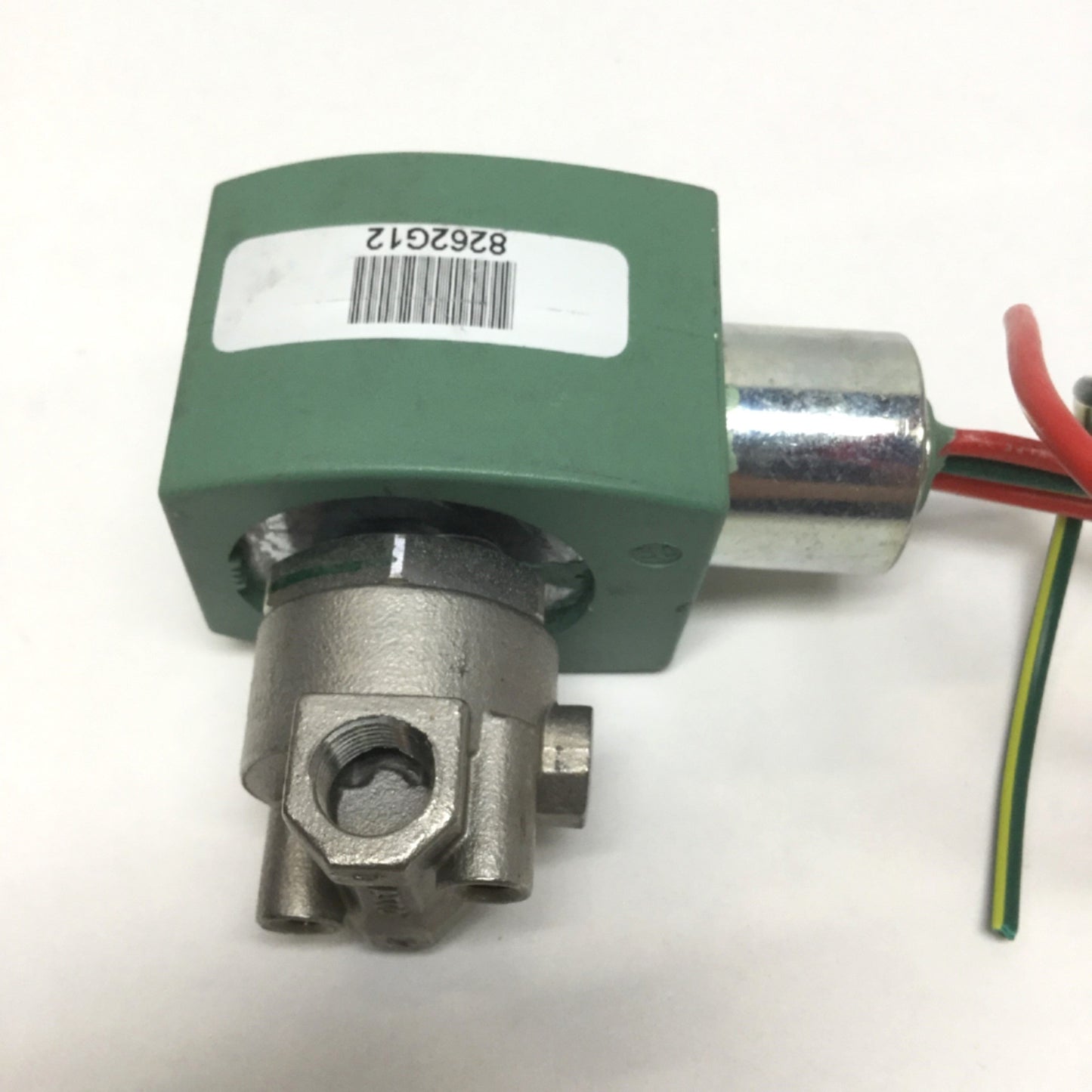 Used Asco 8262H012 Red Hat II Solenoid 2-Way Stainless Shutoff Valve 1/8" NPT, 120VAC