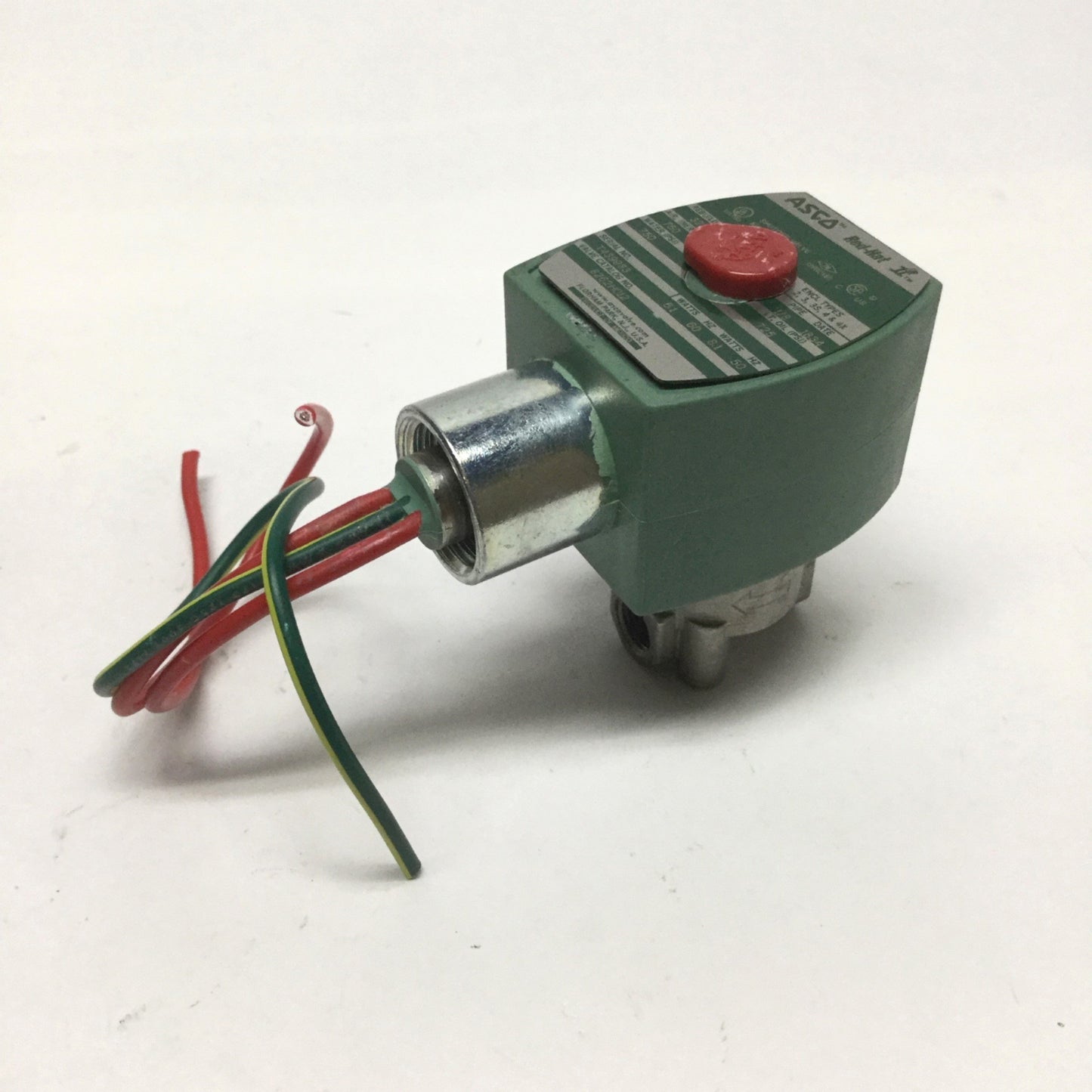 Used Asco 8262H012 Red Hat II Solenoid 2-Way Stainless Shutoff Valve 1/8" NPT, 120VAC