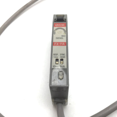 Used Sunx FX-11A Analog Fiber Sensor, 1-5VDC ó5mA Analog Output, Supply 12-24VDC