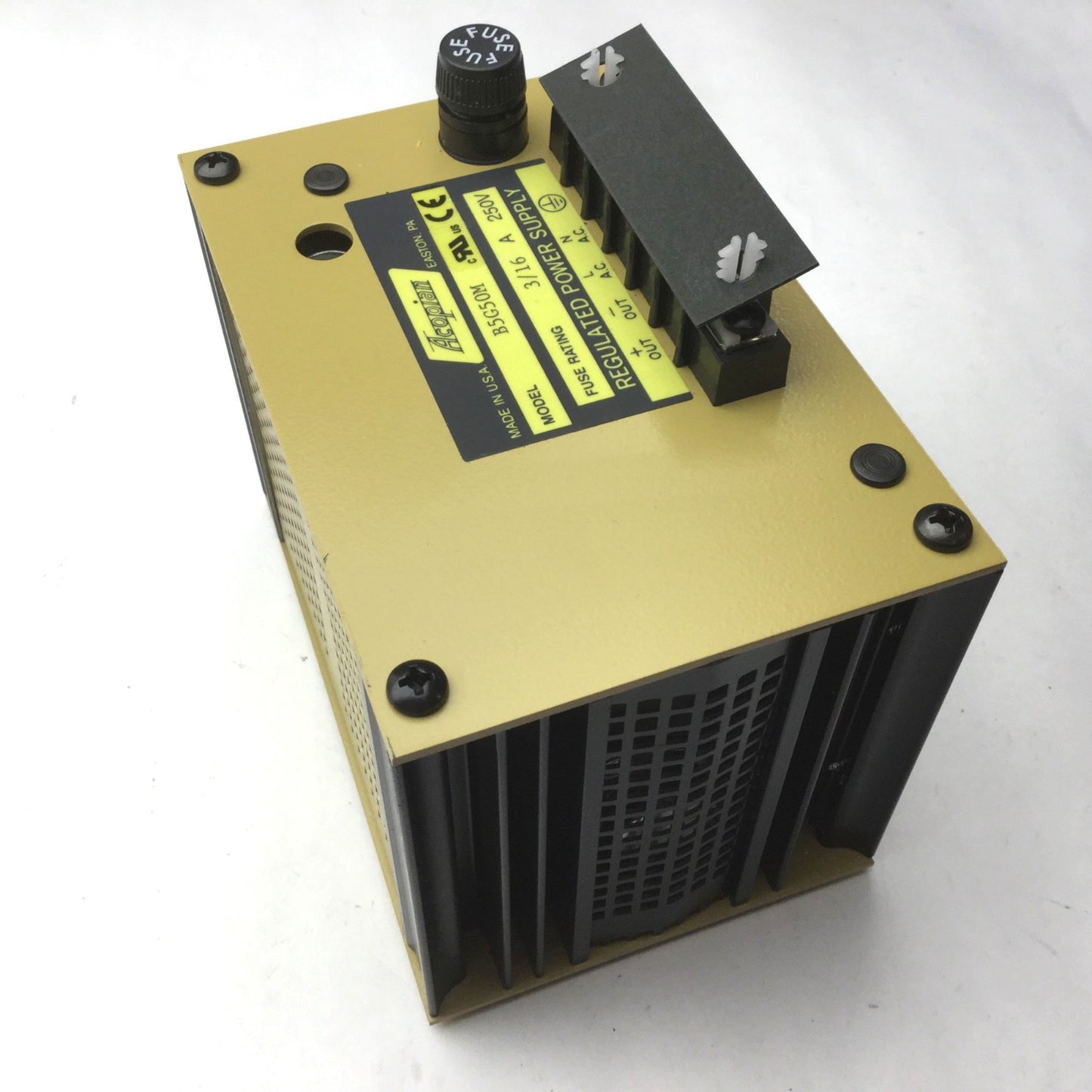 Used Acopian B5G50M Power Supply, Input: 105-125, Rating: 3/16A, 250V