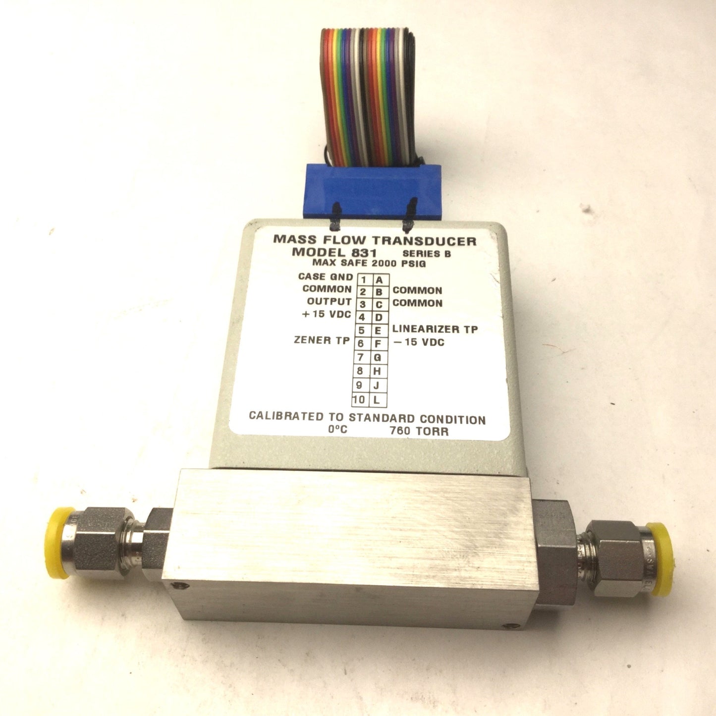 Used BOC Edwards 831 Mass Flow Transducer, 831MFT, 5SLPM, Series B, Max: 2000 PSIG