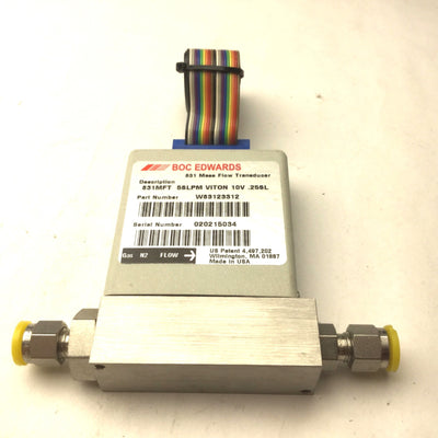 Used BOC Edwards 831 Mass Flow Transducer, 831MFT, 5SLPM, Series B, Max: 2000 PSIG