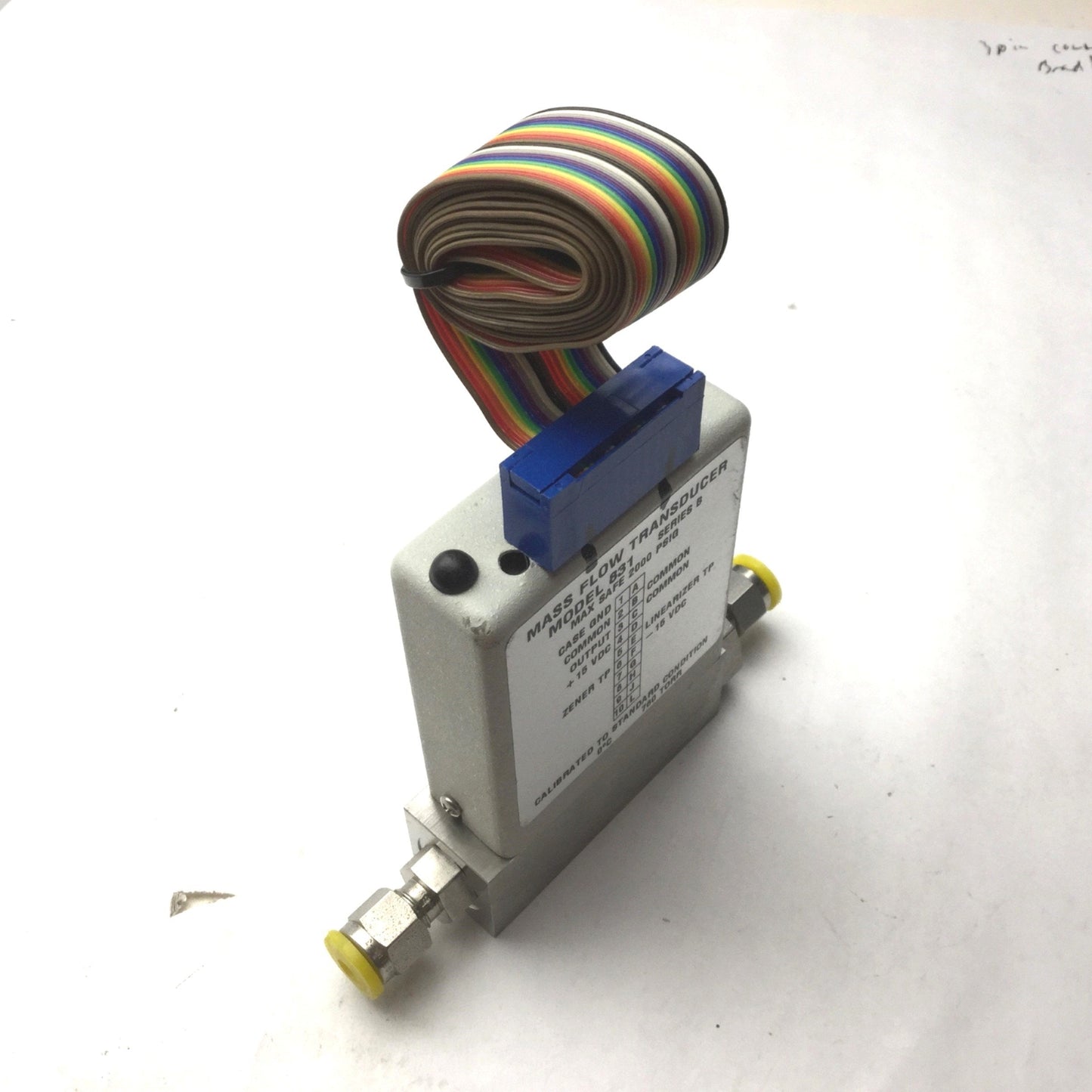 Used BOC Edwards 831 Mass Flow Transducer, 831MFT, 5SLPM, Series B, Max: 2000 PSIG