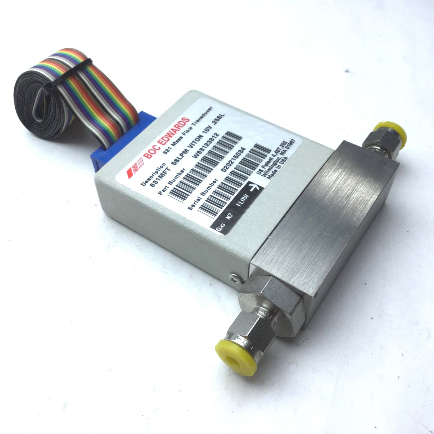 Used BOC Edwards 831 Mass Flow Transducer, 831MFT, 5SLPM, Series B, Max: 2000 PSIG