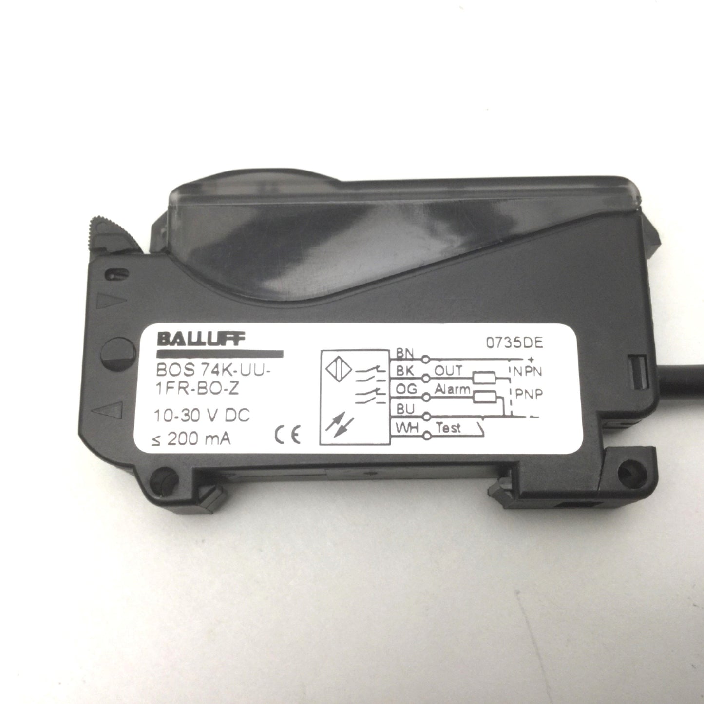 New Balluff Bos 74 K-UU-1FR-B0-Z-02 Fiber Optic Amplifier 10-30VDC IP66 2.2mm Fiber