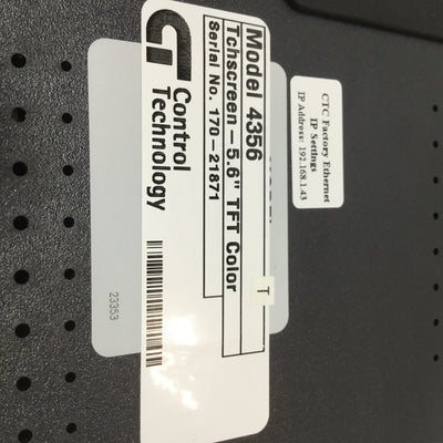 Used Control Technology CTC 4356 Operator Panel 5.6" Touch Screen HMI Interface 24VDC