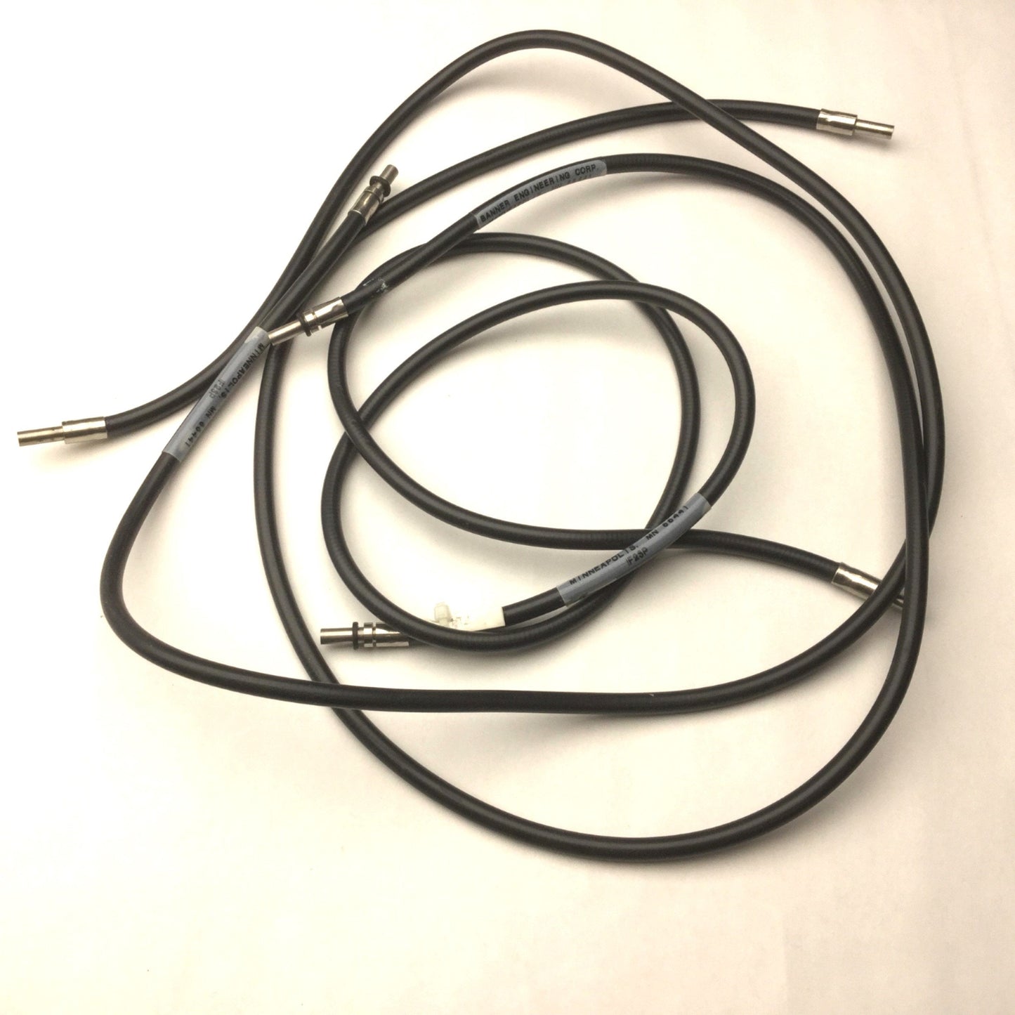 Used Lot of 3 Banner IF23P Fiber Optic Cables, Bundle: 0.125" L:3' , Outer D: 0.18"