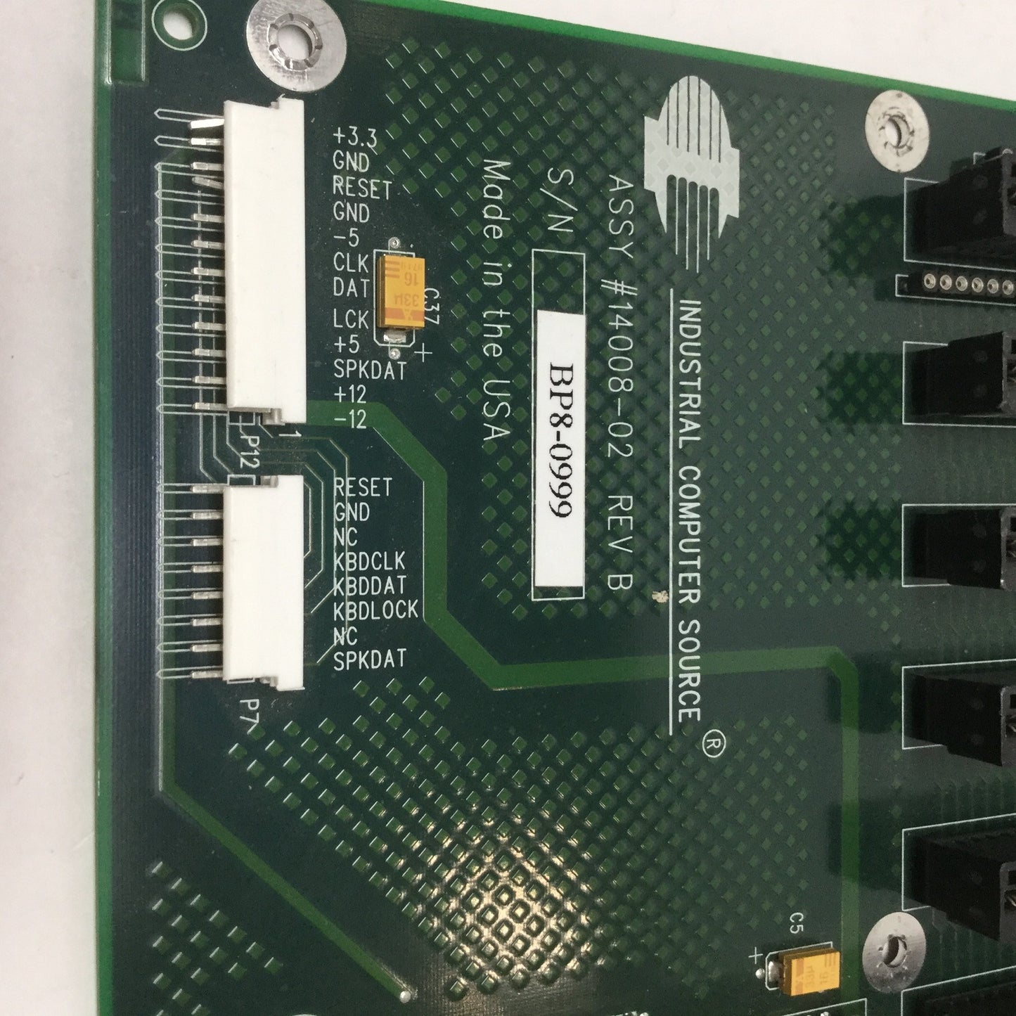 Used ICS 14008-02 Industrial Single Computer Backplane AT, 5x ISA, 2x PCI, PICMG 1.0