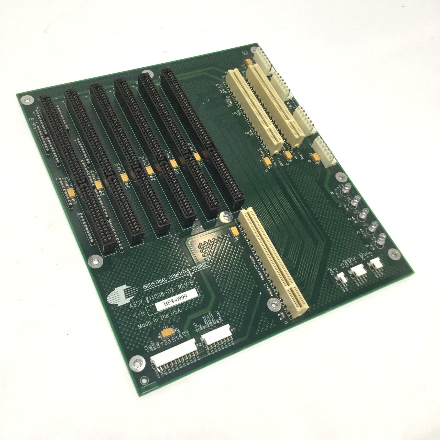 Used ICS 14008-02 Industrial Single Computer Backplane AT, 5x ISA, 2x PCI, PICMG 1.0