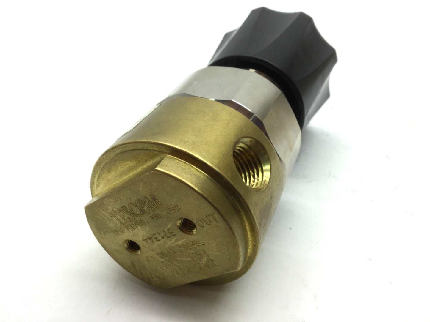 Used Tescom 44-2212-242 Pressure Regulator, Inlet: 400psi Max, Outlet: 100psi Max