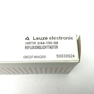 New Leuze HRTR 3/44-150-S8 Diffuse Reflection Light Scanner 7-180mm 10-30VDC M8 Plug