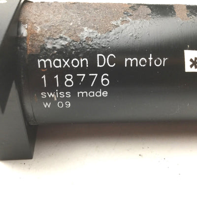 Used Maxon 118776 DC Motor, Graphite Brushes, Swiss Made, 6mm & 4mm Shafts