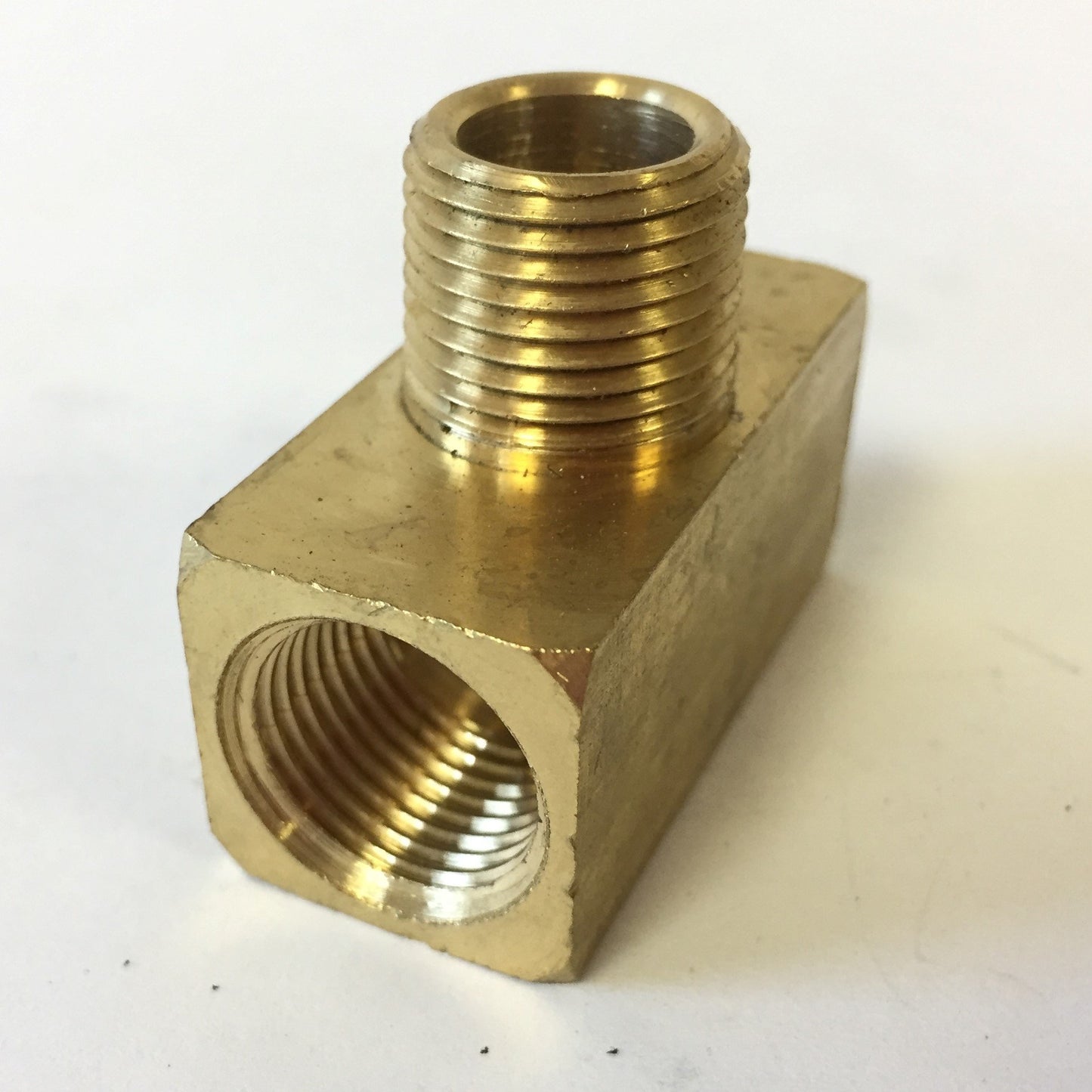 New – Open box Lot of 5 Solid Brass 3/8" FNPT x FNPT x MNPT Branch Tee Threaded Fittings