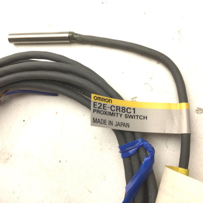 New Omron E2E-CR8C1 Proximity Switch, Sensing Distance: 0.8mm, Voltage: 12-24VDC