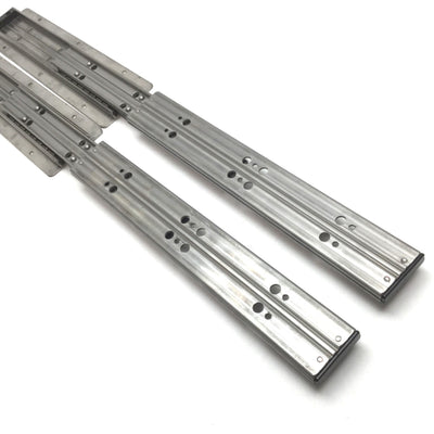 Used Lot of 2 Ball Bearing Cabinet Drawer Slide, Travel: 13", Closed Length: 12"