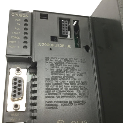 Used GE Fanuc IC200CPUE05-BE VersaMax PLC CPU Module, Ethernet, RS232 RS485 *Damaged*