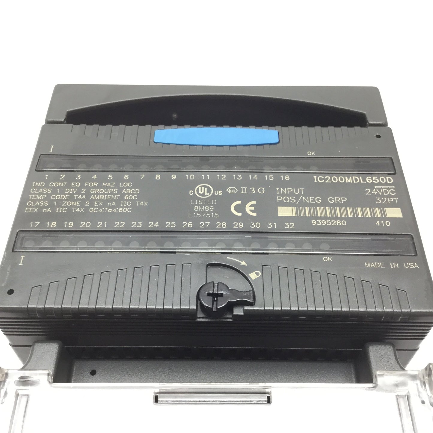 Used GE Fanuc IC200MDL650D VersaMax PLC Input Module, With IC200CHS002C I/O Carrier
