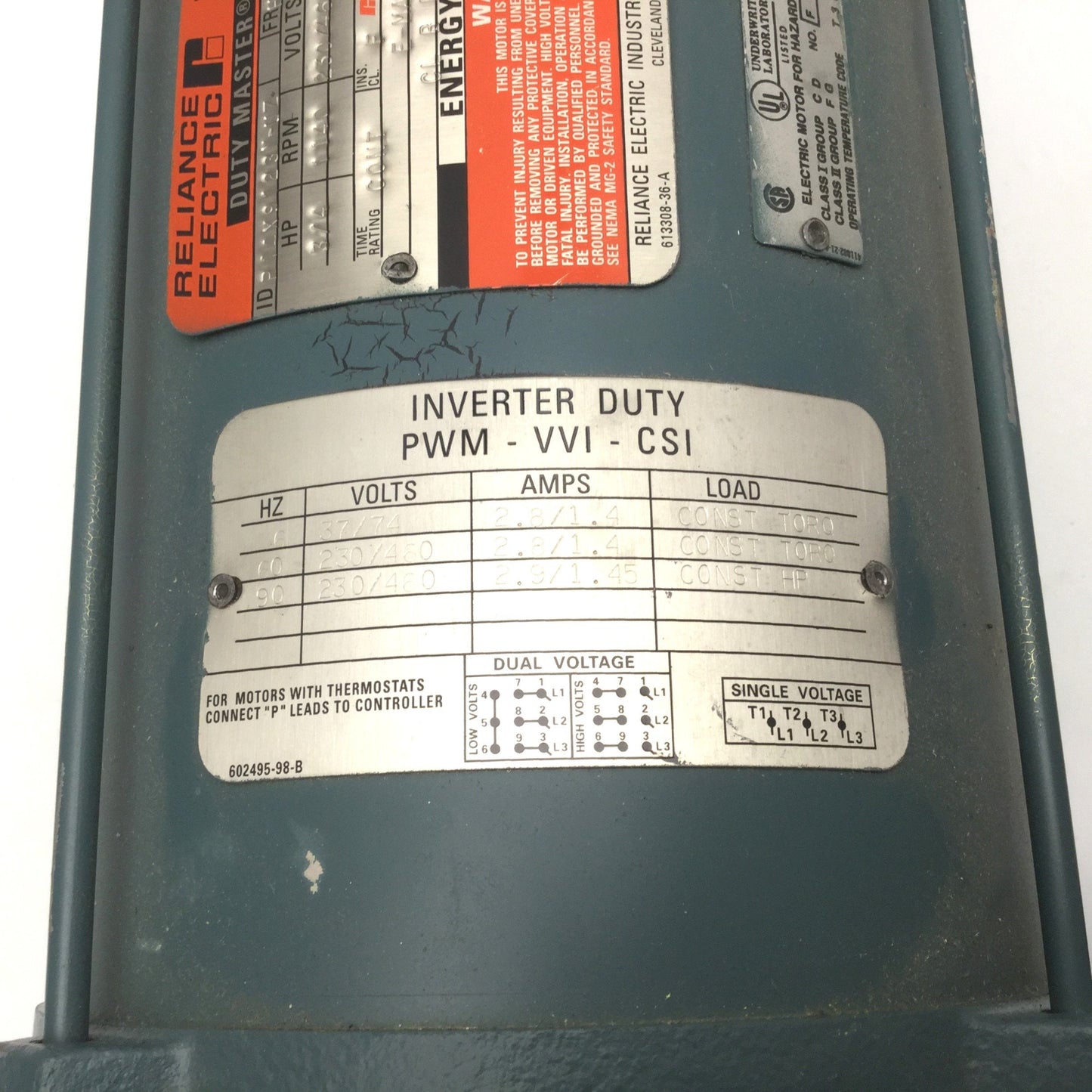 New Other Reliance Electric P14X9123N-UZ 3-Phase Electric Motor 3/4HP 1,140RPM 230/460VAC