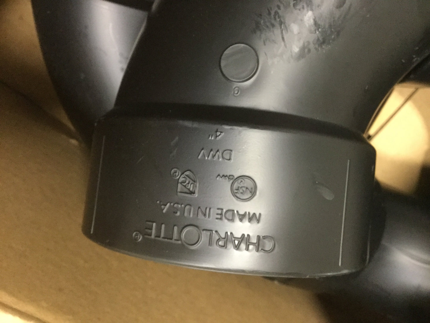 New – Open box Box of 5 Charlotte ABS-DWV Schedule 40 Long Sweep 1/4 Bend Hub x Hub 4" Pipe