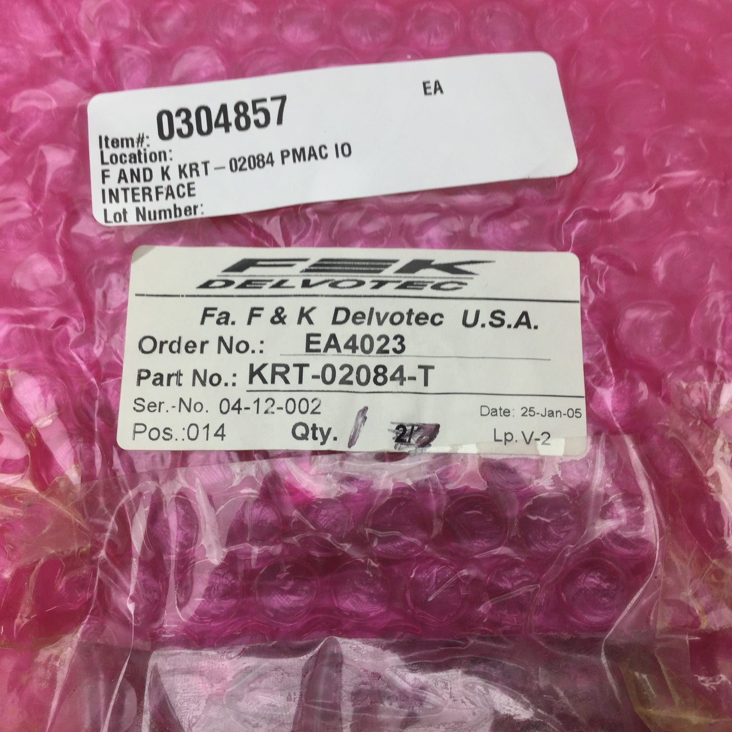 For parts or not working F&K Delvotec KRT-02084-T PMAC I/O Interface/1180/REV.01/A PSE-KRT02084