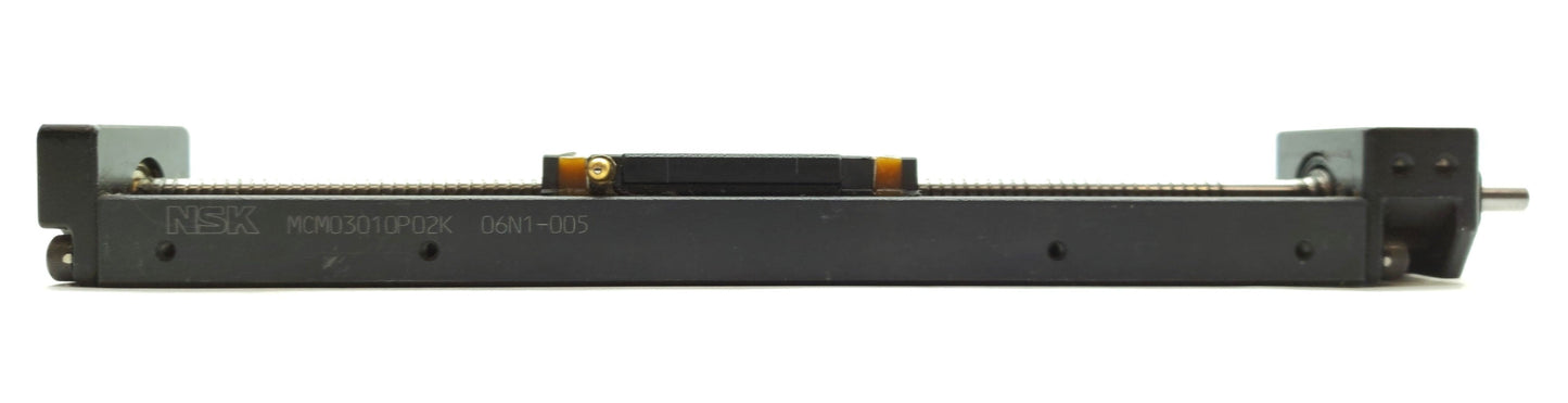 Used NSK MCM03010P02K Monocarrier Linear Actuator, 100mm Travel, 2mm Lead, 5mm Shaft