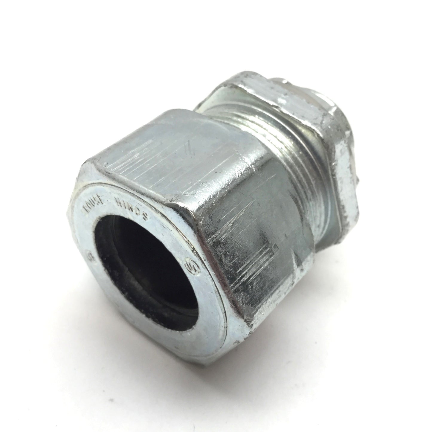 Used Crouse Hinds Panel Mount Cord Grip, 3/4" NPT Male, Rubber Gland 3/4" ID