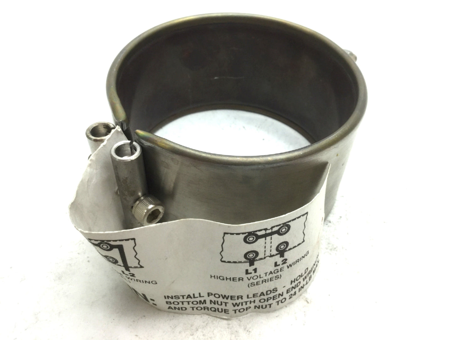 New – Open box Watlow MB3J2AP2 Nozzle Heater Band, 240V 800W, ID: 3.4" OD: 3.73" W: 2"